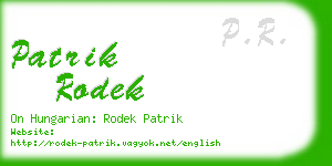 patrik rodek business card
